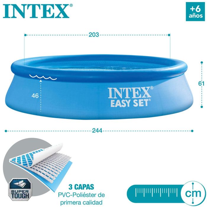 Piscina hinchable redonda easy set con depuradora filtro (capacidad 1942 litros) 244x61 cm 2 Piscina hinchable redonda easy set con depuradora filtro (capacidad 1942 litros) 244x61 cm 2