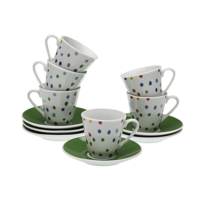 Juego de Tazas con Platos Versa Dotty Porcelana