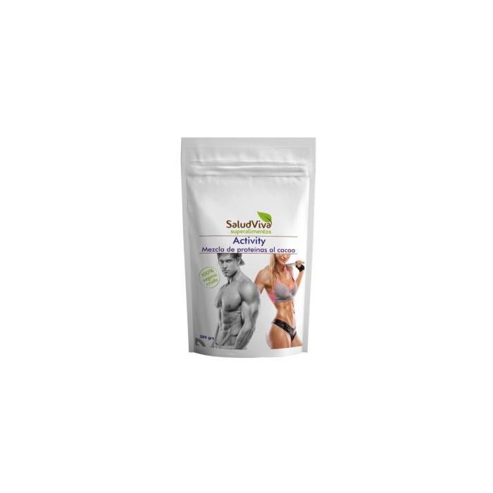 SALUD VIVA Mezcla de Proteínas Vegana Bio Sin Gluten de Guisante, Calabaza, Cáñamo, Cacao y Papaya 500g