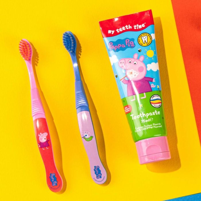 Cepillo de Dientes Para Niños Peppa Pig Rosa Azul (2 Unidades) 1 Cepillo de Dientes Para Niños Peppa Pig Rosa Azul (2 Unidades) 1