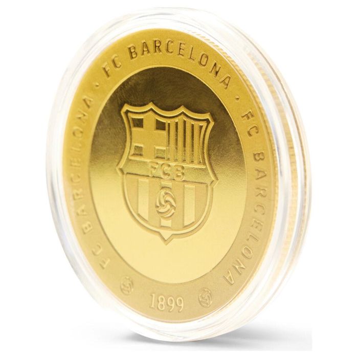 FC Barcelona Moneda Conmemorativa Lamine Yamal Coleccionista Zamak Acabado Dorado Caja Individual