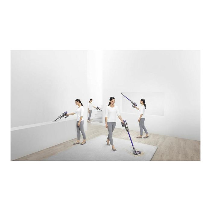 Dyson V11 Advanced Aspiradora Escoba 2 en 1 Sin Bolsa, Batería Recargable, Color Níquel/Púrpura, para Alfombra y Suelos Duros