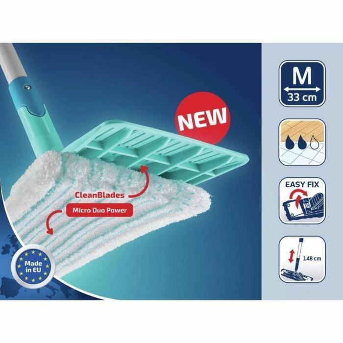 Mopa Fregona con Cubo Leifheit PowerClean Turquesa 4 Mopa Fregona con Cubo Leifheit PowerClean Turquesa 4