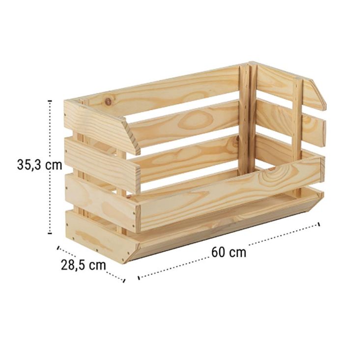 Caja apilable evolution 60x28,5x35,3cm pino sin barniz 100% pefc cert astigarraga 3