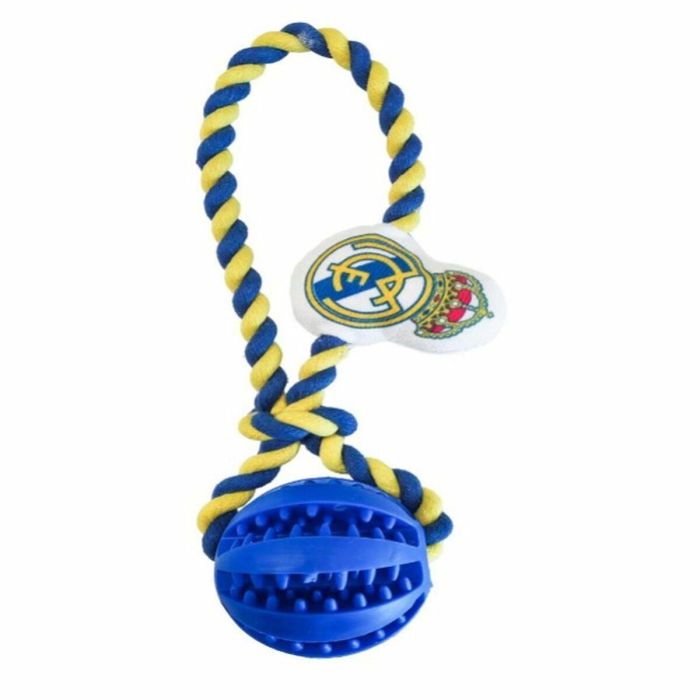 Real Madrid Juguete para Perro de Cuerda, Color Azul, Medidas 10 x 30 x 7 cm, Para +3 Años