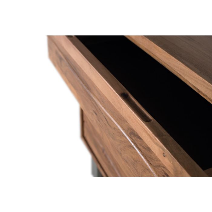 Giner Y Colomer Cómoda de Madera de Acacia y Metal 3 Cajones Natural 2