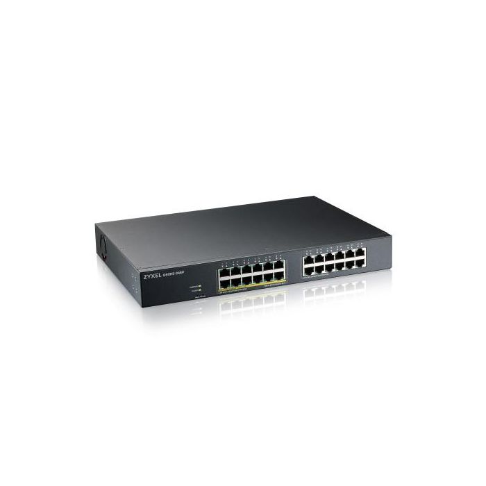 Zyzel Zyxel Gs1915-24Ep, 24-Port Gbe, 12 Port Poe, 130 Watt 802.3At, Rackmount y Desktop, sin Ventilador, Smart Hybrid Mode Switch, Standalone O Nebulaflex Cloud (GS1915-24EP-EU0101F)