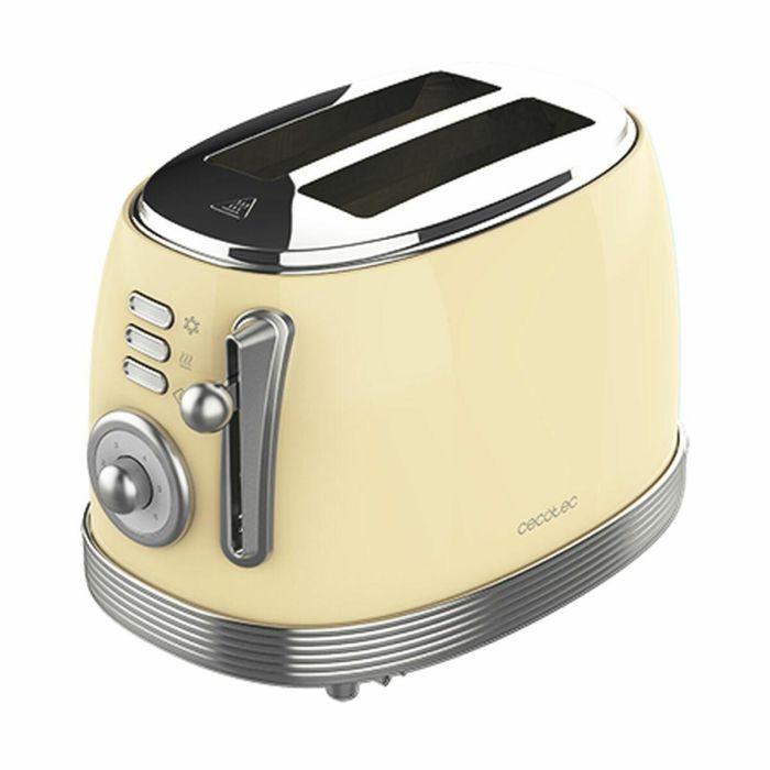 Cecotec Vintage 800 Tostadora Acero Inoxidable 2 Ranuras Extra Anchas 3.8cm 850W 6 Niveles Tostado Descongelar Amarillo Cecotec Vintage 800 Tostadora Acero Inoxidable 2 Ranuras Extra Anchas 3.8cm 850W 6 Niveles Tostado Descongelar Amarillo