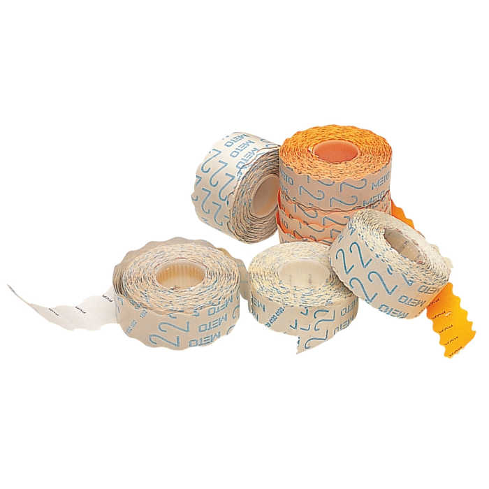 Meto Etiquetas 26x12 mm Blanca Adhesiva 1 Rollo 1500 Etiquetas Troqueladas Removibles para Etiquetadora Tovel 1