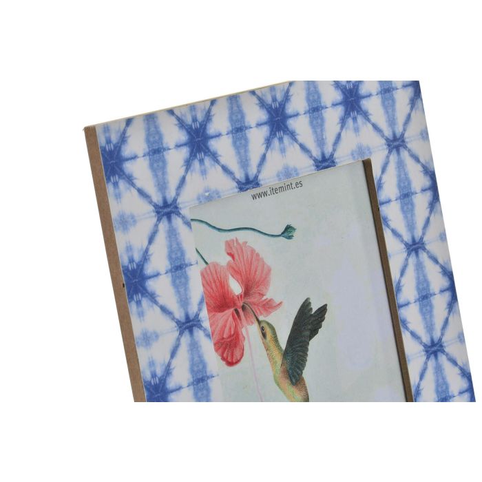 DKD Home Decor Marco de Fotos de Madera 18x13 cm Acabado Natural Azul y Marrón Colección Indigo Estilo Acuarela Atlántico 1