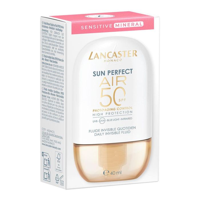 Lancaster Sun Perfect AIR MINERAL Fluido Invisible Diario SPF50 40 ml - Protección Solar Alta para Piel Sensible, Sin Fragancia 1