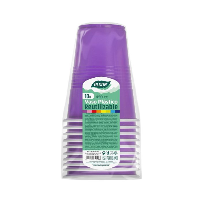 Set de 10 Vasos Bicolor Fucsia y Azul 450 ml Algon (48 Cajas) 1 Set de 10 Vasos Bicolor Fucsia y Azul 450 ml Algon (48 Cajas) 1