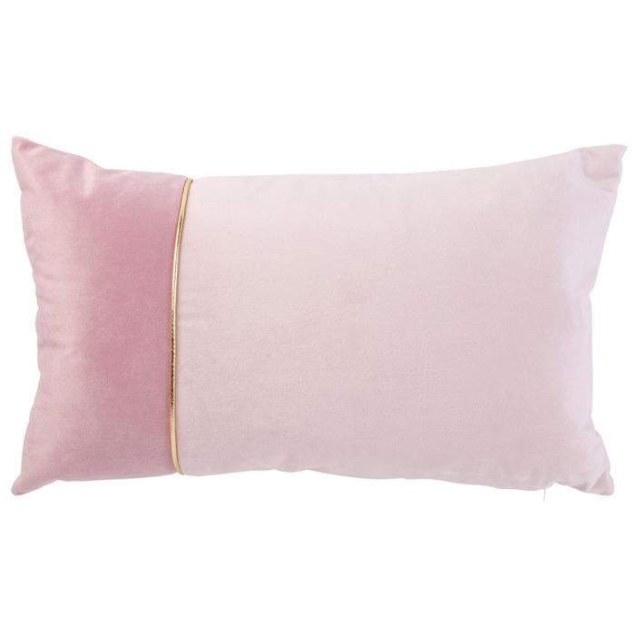 Home Deco Factory Cojín Bicolor 30x50 cm Rosa Gris con Ribete Dorado Desenfundable 1