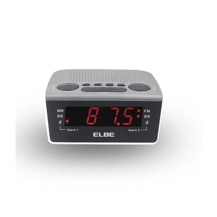 Elbe CR-932 Radio Despertador Digital AM/FM con Pantalla LED 6'' y Memoria 20 Emisoras