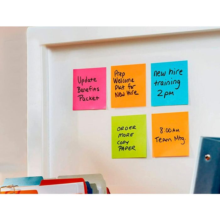 Bloc De Notas Adhesivas Quita Y Pon Post-It Super Sticky Playful 76x76 mm 90 Hojas 100% Pefc Pack De 6 Unidades 2