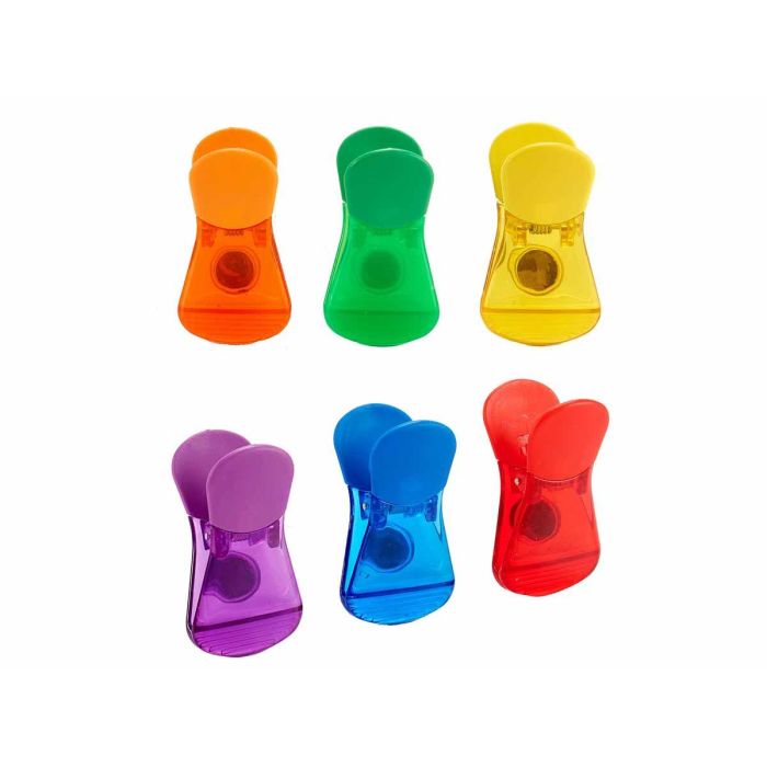 Set 6 Pinzas Clip Magnéticas Kinvara - 15x21x3 cm, Multicolor (24 Unidades) 1