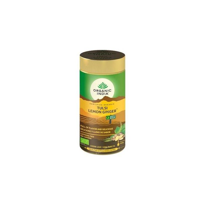 ORGANIC INDIA Infusión Tulsi Limón Jengibre Ayurvedica 100 Gr