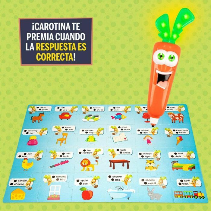 Lisciani Giochi Hablando Carotina - Happy English, Rompecabezas Interactivo de la Ciudad con Sonido y Luz para Aprender y Encontrar Objetos, +3 años 8