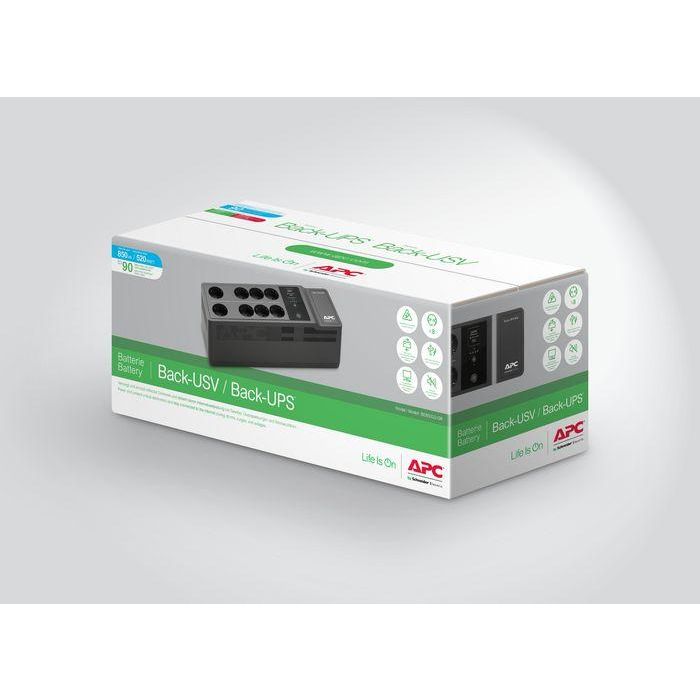 APC BE850G2-GR sistema de alimentación ininterrumpida (UPS) En espera (Fuera de línea) o Standby (Offline) 0,85 kVA 520 W 8 salidas AC 6 APC BE850G2-GR sistema de alimentación ininterrumpida (UPS) En espera (Fuera de línea) o Standby (Offline) 0,85 kVA 520 W 8 salidas AC 6