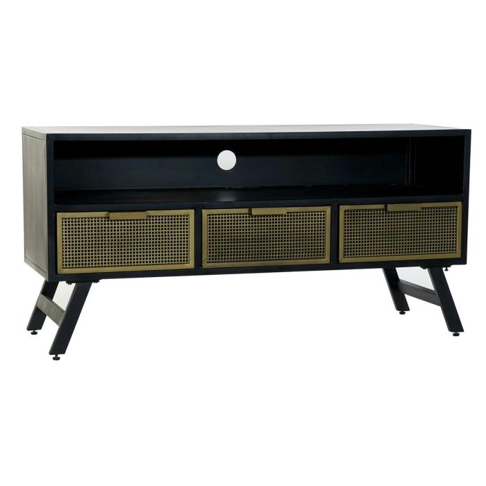 Mueble Tv Vintage DKD Home Decor Negro Dorado 41 x 62 x 125 cm 6