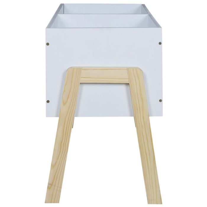 Home Deco Kids Cubo Almacenar Juguetes Libros con 2 Compartimentos y Patas de Madera 60x30x45 cm 3