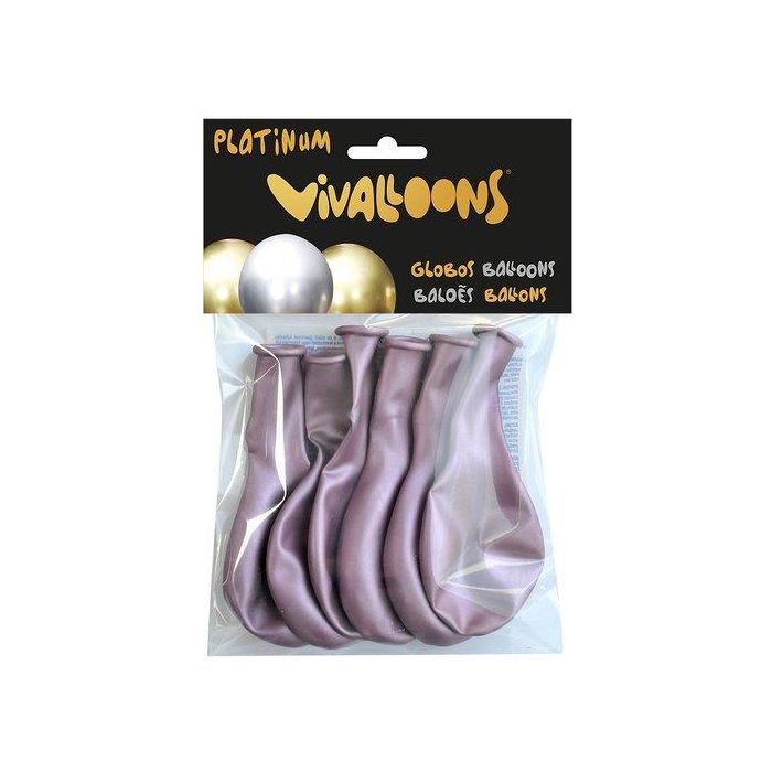 Blanca Globo 100% Latex Biodegradable Rosa Medianoche Blister de 6 Unidades