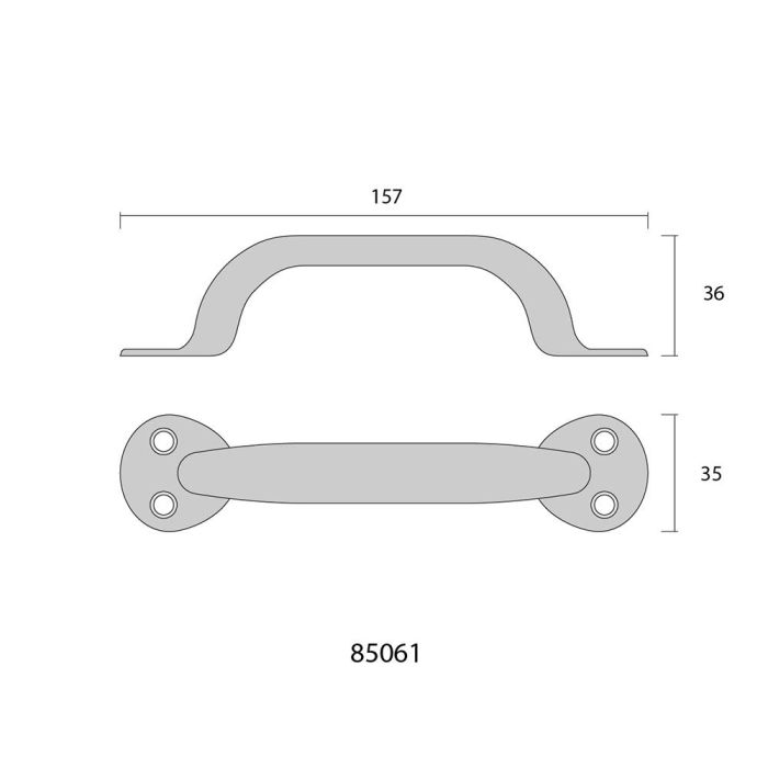 Edm Tirador de puerta de chapa metálica plegada 155mm Cromado 1