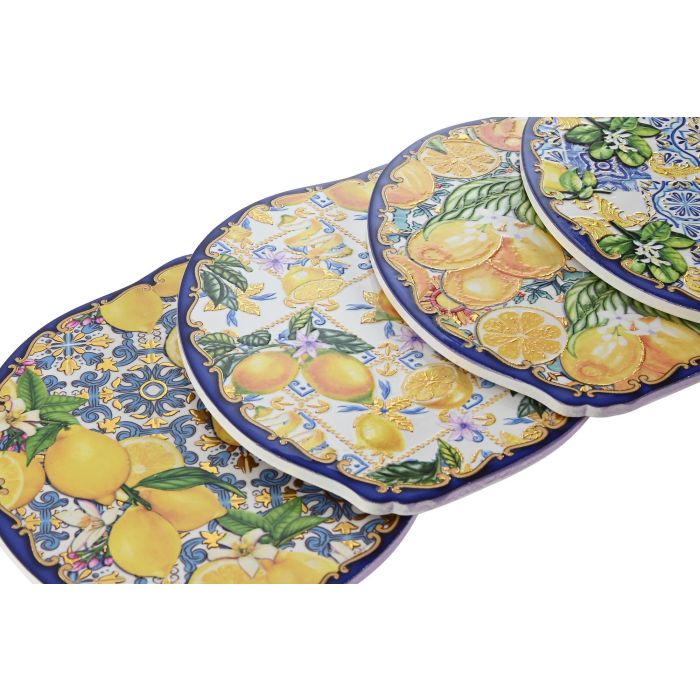 Salvamantel Mediterraneo DKD Home Decor Azul Amarillo 18 x 1 x 23 cm (12 Unidades) 2