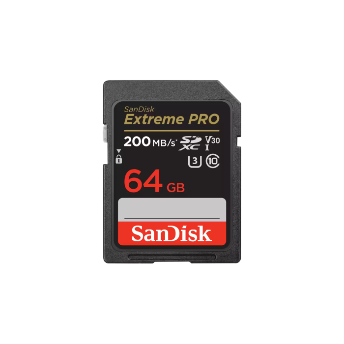 Sandisk Extreme Pro 64 GB Sdxc Class 10 read 200 MB/s og write Sandisk Extreme Pro 64 GB Sdxc Class 10 read 200 MB/s og write