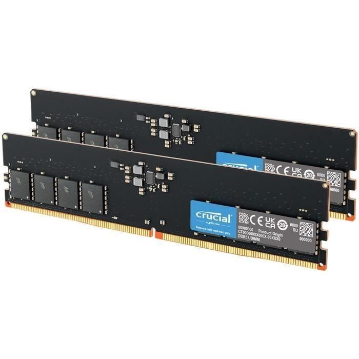 Memoria RAM CRUCIAL DDR5 - Kit de 128 GB (2 x 64 GB) - 5600 MT/s - CL46 1 Memoria RAM CRUCIAL DDR5 - Kit de 128 GB (2 x 64 GB) - 5600 MT/s - CL46 1