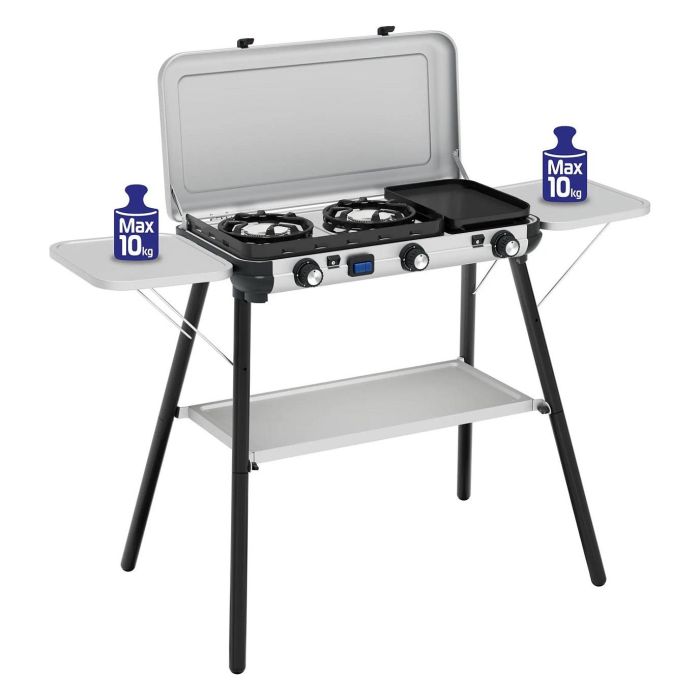Campingaz Kitchen 2 Multi Cook Plus - Parrilla Portátil Plegable 3 Zonas Capa Antiadherente - Ref. 2213312
