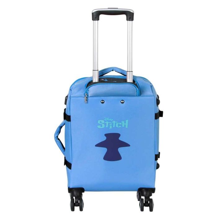 Disney Lilo y Stitch Maleta de Cabina 4 Ruedas Azul con Bolsillos Exteriores y Puerto USB 3