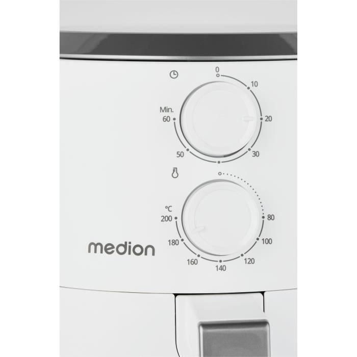 Medion MD13020 Freidora de Aire Caliente Airfryer 1500W Temporizador 60 min hasta 200°C 4.7L Blanco 5 Medion MD13020 Freidora de Aire Caliente Airfryer 1500W Temporizador 60 min hasta 200°C 4.7L Blanco 5