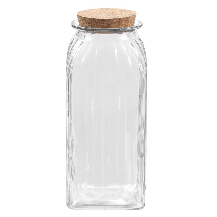Tarro de Vidrio con Líneas y Tapón de Corcho 1950 ml - La Mediterranea (12 Unidades) 5 Tarro de Vidrio con Líneas y Tapón de Corcho 1950 ml - La Mediterranea (12 Unidades) 5