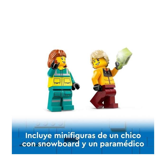 Juego de construccion ambulancia de emergencias y chico con snowboard lego city 7