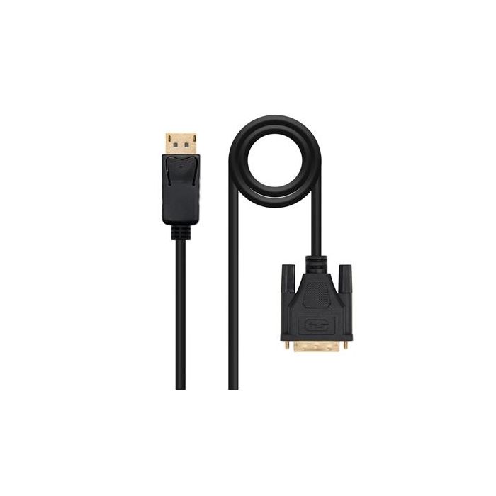 Nanocable Cable DisplayPort a DVI 1m - Conectores blindados en oro, compatible DisplayPort 1.2a, 1920x1080@60Hz Nanocable Cable DisplayPort a DVI 1m - Conectores blindados en oro, compatible DisplayPort 1.2a, 1920x1080@60Hz