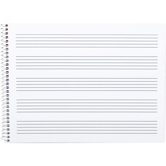 Liderpapel Bloc de Música Pentagrama 4mm Cuarto Apaisado 20 Hojas 100 g/m2 2