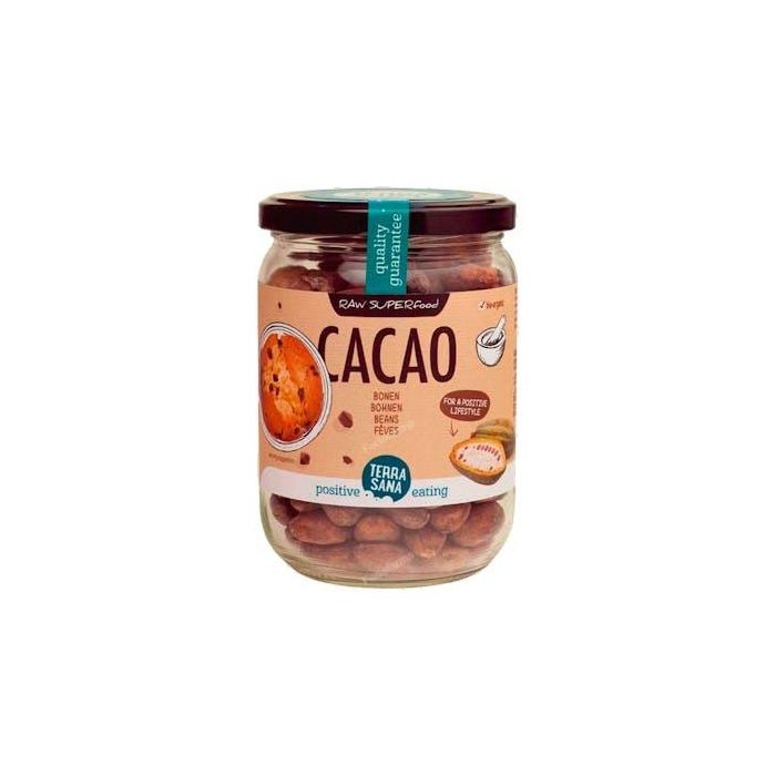 TERRASANA Granos de Cacao Crudos 250g Veganos - Base de Chocolate Ecológico sin Azúcares Refinados