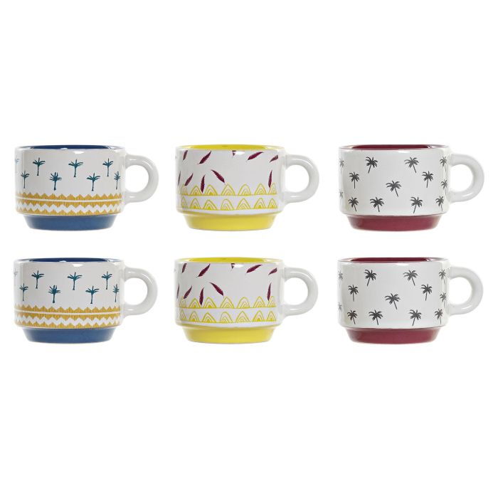DKD Home Decor Tazas de Café Gres Colonial Africa Turquesa Azul 90 ml, Set de 6 Piezas Apto Microondas y Lavavajillas DKD Home Decor Tazas de Café Gres Colonial Africa Turquesa Azul 90 ml, Set de 6 Piezas Apto Microondas y Lavavajillas