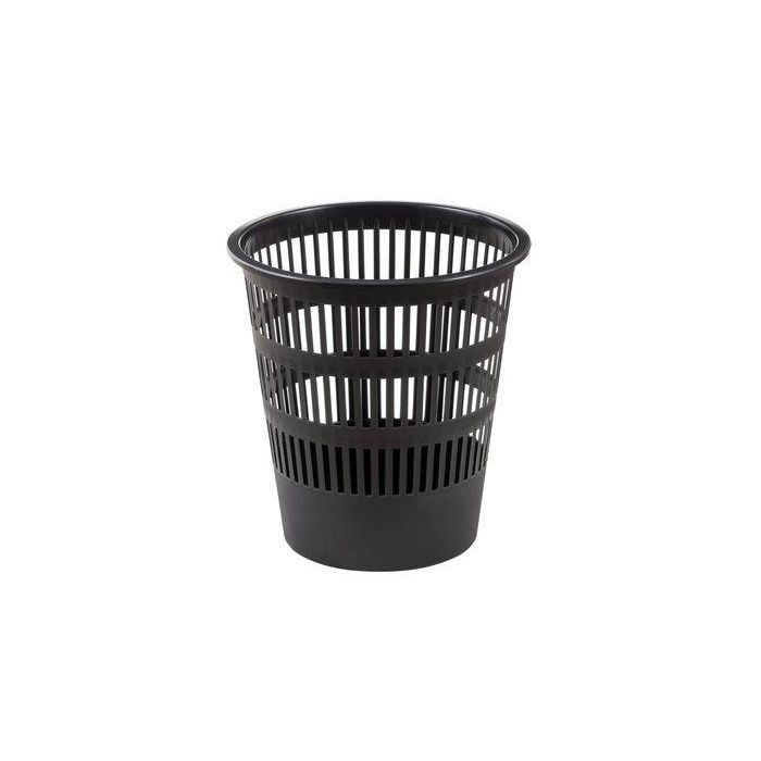 Faibo 307 12 L Papelera de Plástico Negro Polipropileno (PP) Rejilla Redonda