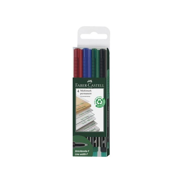 Rotulador Permanente Faber-Castell Multimark F Bolsa De 4