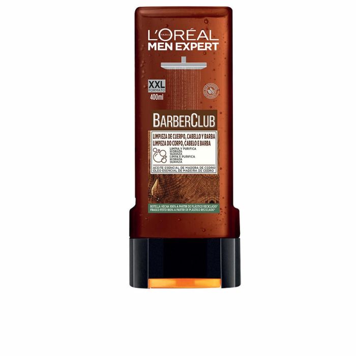 L'Oréal Paris Men Expert Barber Club Gel Ducha Aceite Esencial Cedro Piel, Barba y Cabello | Hidratante y Limpieza Profunda 400ml L'Oréal Paris Men Expert Barber Club Gel Ducha Aceite Esencial Cedro Piel, Barba y Cabello | Hidratante y Limpieza Profunda 400ml