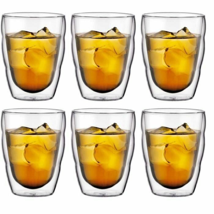 Bodum Juego de 6 Vasos Térmicos Pilatus Doble Pared Transparente 0,25 l BOD0699965199197