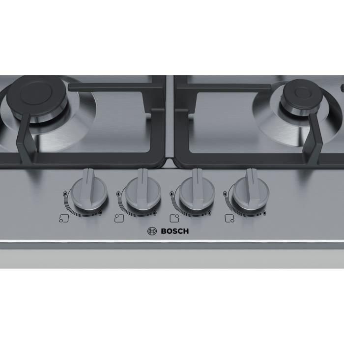 BOSCH - PGP6B5B90 - Mesa de gas - 4 quemadores - 7500W - L58,2cm x P52cm - Acero inoxidable 2 BOSCH - PGP6B5B90 - Mesa de gas - 4 quemadores - 7500W - L58,2cm x P52cm - Acero inoxidable 2