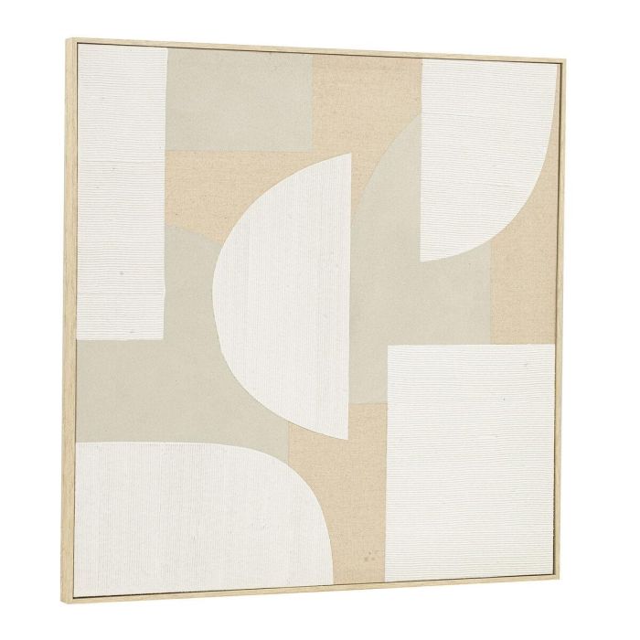 DKD Home Decor Juego de 2 Cuadros Scandi Modernos Beige Blanco de Lino y PS para Decoración de Pared de 90x90x3.8 cm 1 DKD Home Decor Juego de 2 Cuadros Scandi Modernos Beige Blanco de Lino y PS para Decoración de Pared de 90x90x3.8 cm 1