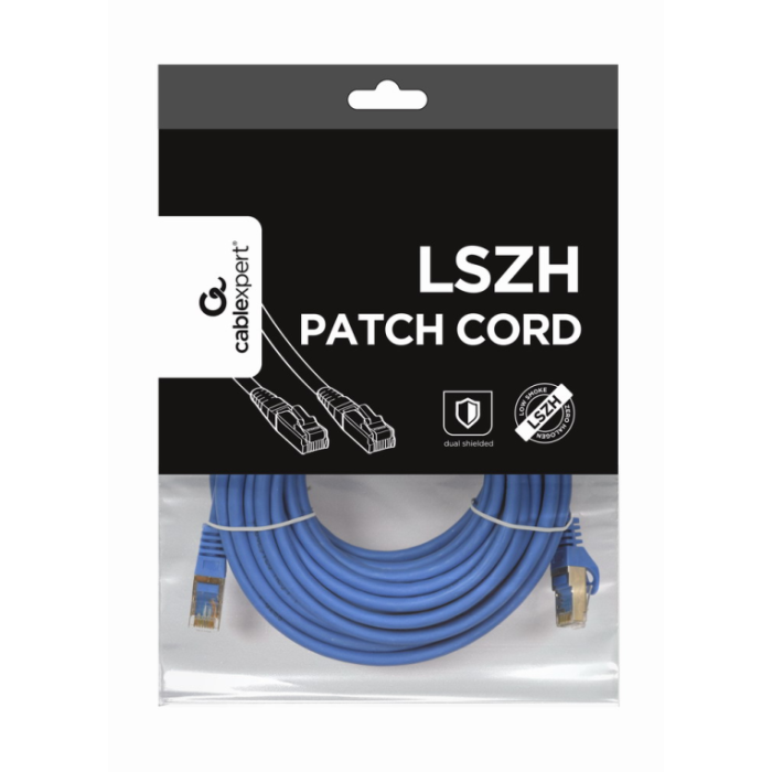 GEMBIRD PP6A-LSZHCU-B-10M Cable de Red Cat6a S/FTP S-STP, Conectores RJ-45 Chapados en Oro, 10 Metros, Color Azul