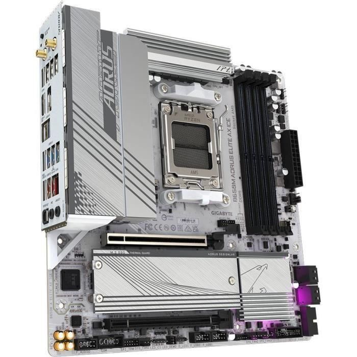 Gigabyte Placa base B650M AORUS ELITE AX ICE Micro ATX con Wi-Fi 6E y soporte DDR5 hasta 8000 MHz 2 Gigabyte Placa base B650M AORUS ELITE AX ICE Micro ATX con Wi-Fi 6E y soporte DDR5 hasta 8000 MHz 2