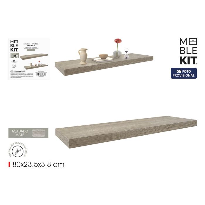 Estante Flotante Oak 80X23.5X3.8Cm Moblekit (6 Unidades) 0 Estante Flotante Oak 80X23.5X3.8Cm Moblekit (6 Unidades) 0
