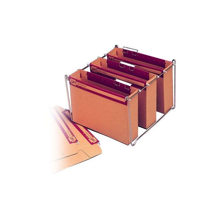 Carpeta Colgante Gio Cart.Cristal Visor Superior Stock 385G Fº 75Mm Paquete De 10 (42270)