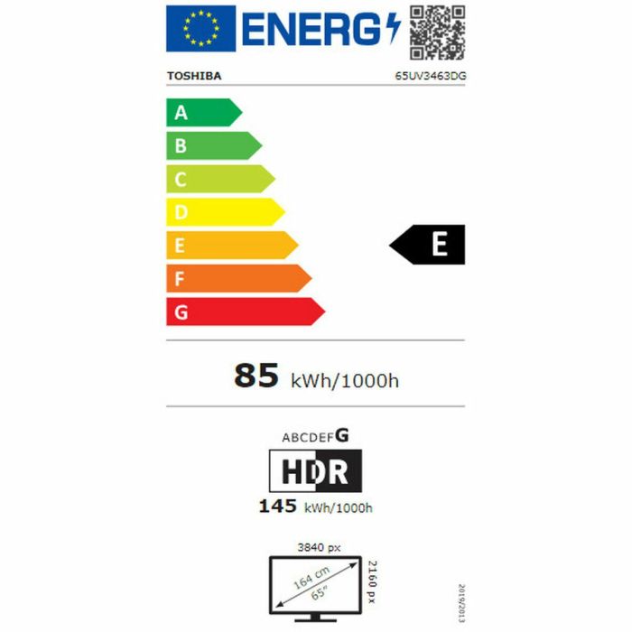 Toshiba 65UV3463DG Televisor 165,1 cm (65") 4K Ultra HD Smart TV Negro 275 cd / m² 1 Toshiba 65UV3463DG Televisor 165,1 cm (65") 4K Ultra HD Smart TV Negro 275 cd / m² 1
